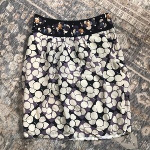 Purple & Black Midi Skirt